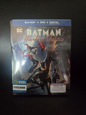 Best Buy Exclusive DC Batman & Harley Quinn Steelbook Blu Ray Sealed